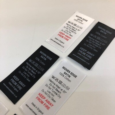 Custom Printed Woven Edge Satin (Recycled Material)