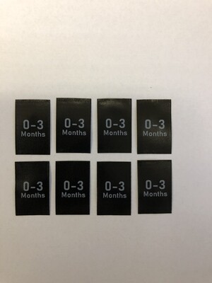 Size Labels (15mm Width Anti-Fray Resistant) x 100 Labels