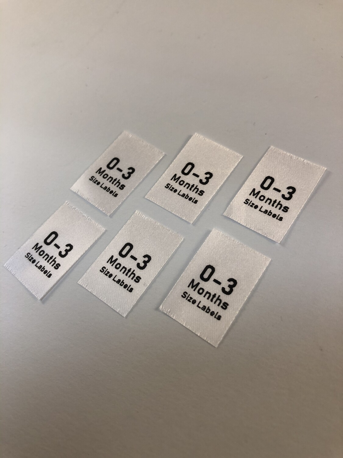 Size Labels (15mm Width Anti-Fray Resistant) x 100 Labels
