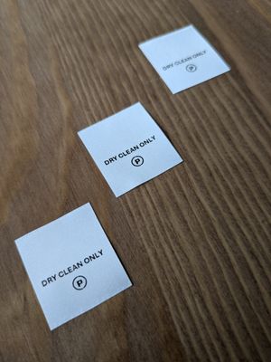 Dry Clean Only symbol and text