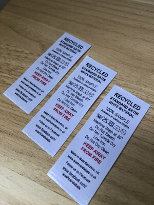 Recycled Soft Satin PRINTED x 100 Labels