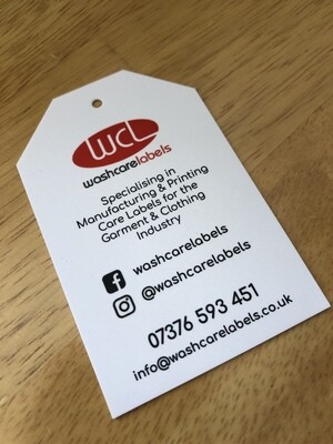 85mm x 55mm custom swing tags