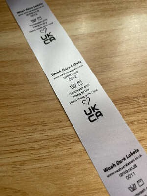 Super Soft Satin EN71 Soft Toy Material Printed Labels - 25mm Width Supplied on a Roll.