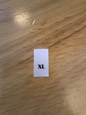 Size Labels (10mm Width Anti-Fray Resistant) x 100 Labels