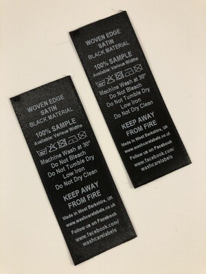 Recycled Woven Edge Satin PRINTED x 100 Labels