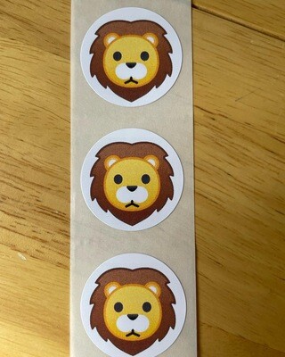 Leo the Lion Printed Circle Stickers – 35 mm Round Stickers (Pack of 25) Leo the Lion printed circle sticker 35mm