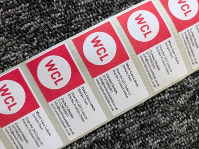 Personalized Printed Stickers 60mm x 30mm, 100 Stickers Personalized printed logo circle sticker pack of 100