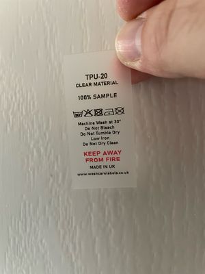 TPU Clear Label Printed X 100 labels Supplied on a Roll
