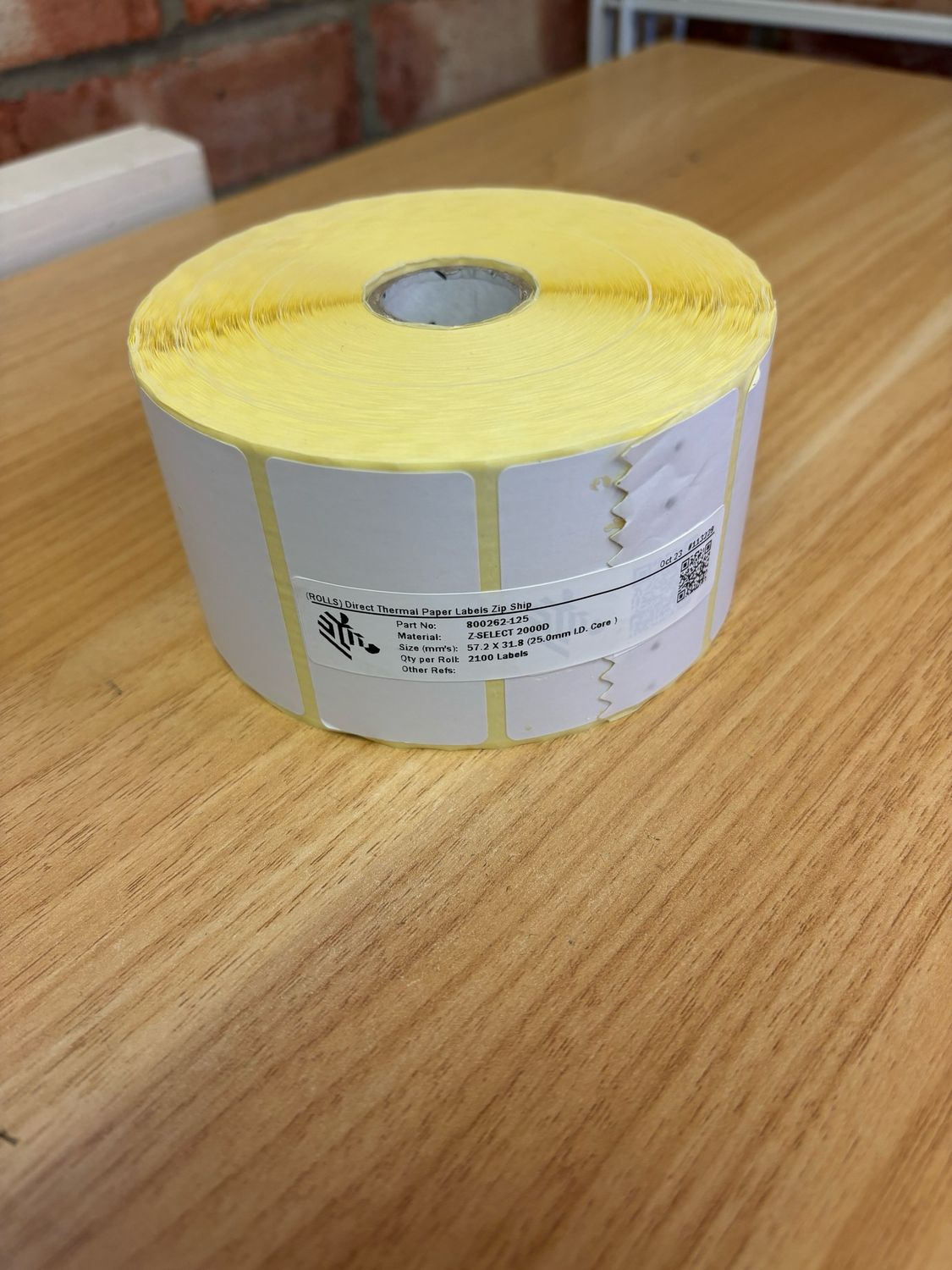 800262-125 (57 x 32mm DT Zebra Thermal Labels) Supplied individually