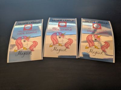 Silver Stickers (51mm width labels) Silver sticker 51mm width metallic label