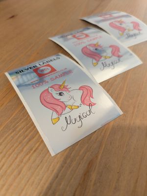 Premium adhesive 51mm silver stickers for packaging