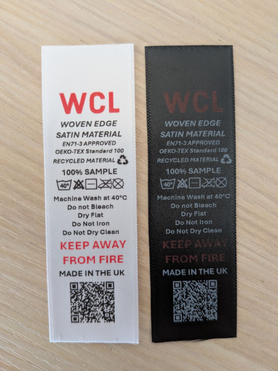 Woven Edge Satin (Recycled Material) PRINTED EN71 Approved