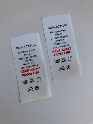 100% Acrylic Labels – Printed Garment &amp; Care Tags