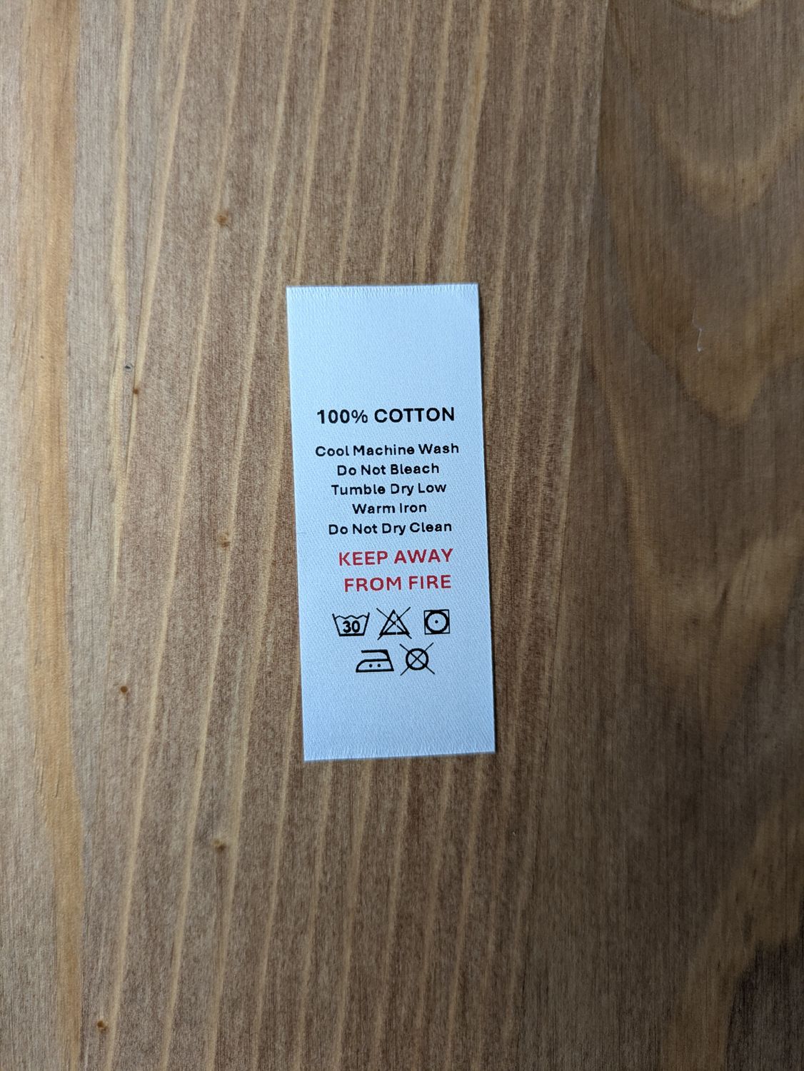 100% Cotton Labels – Printed Garment &amp; Care Tags