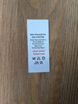 80% Polyester / 20% Cotton Labels – Printed Garment Tags 80% Polyester / 20% Cotton Labels – Printed Garment Tags