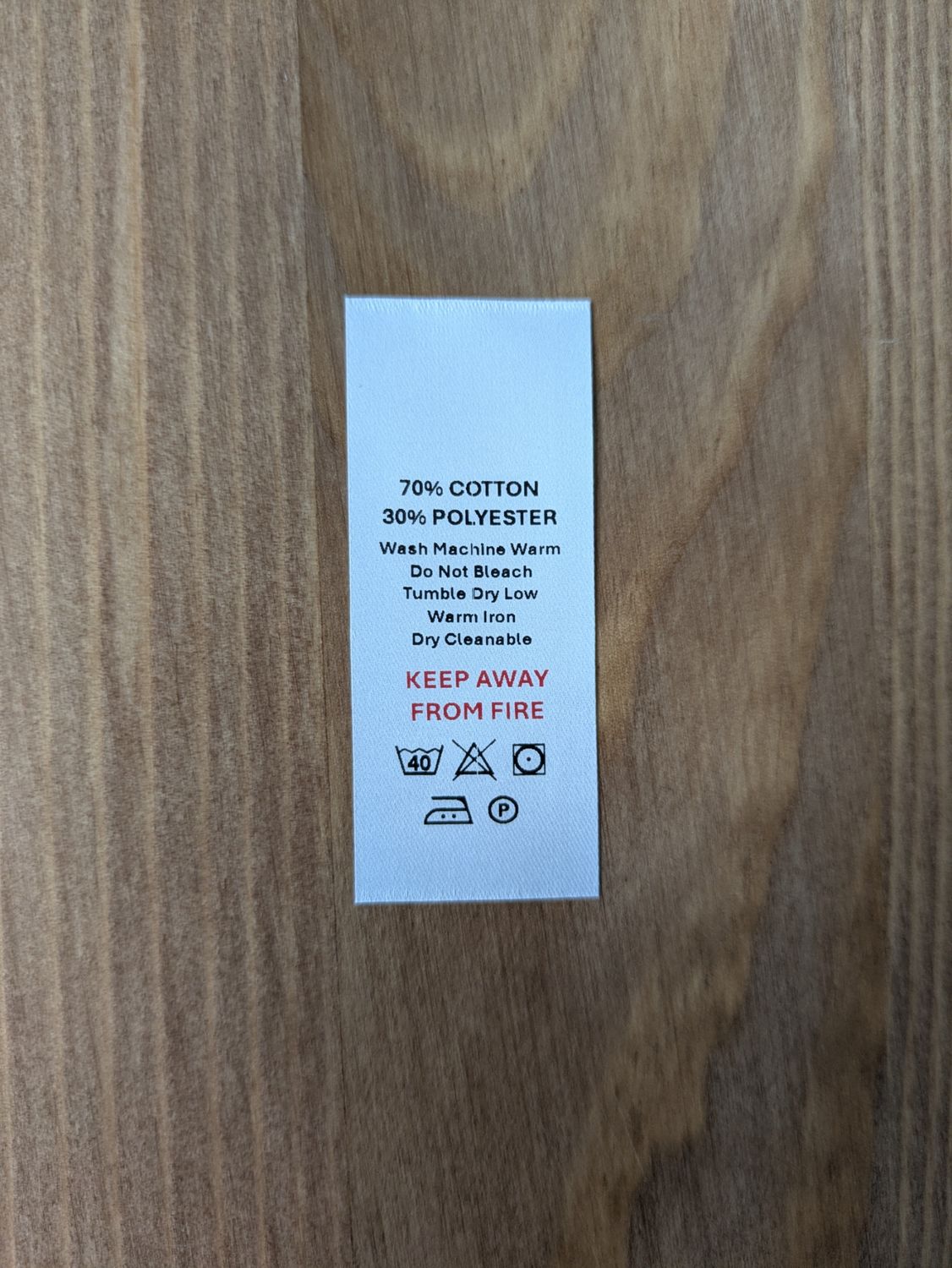 70% Cotton / 30% Polyester Labels – Printed Garment Tags