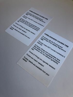Carelessness Causes Fire Satin Labels x 100 Labels Carelessness Causes Fire Labels – Printed on 38mm Satin