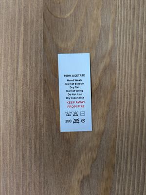 100% Acetate Wash Care Labels for Clothing & Textiles 100% Acetate Wash Care Labels for Clothing & Textiles