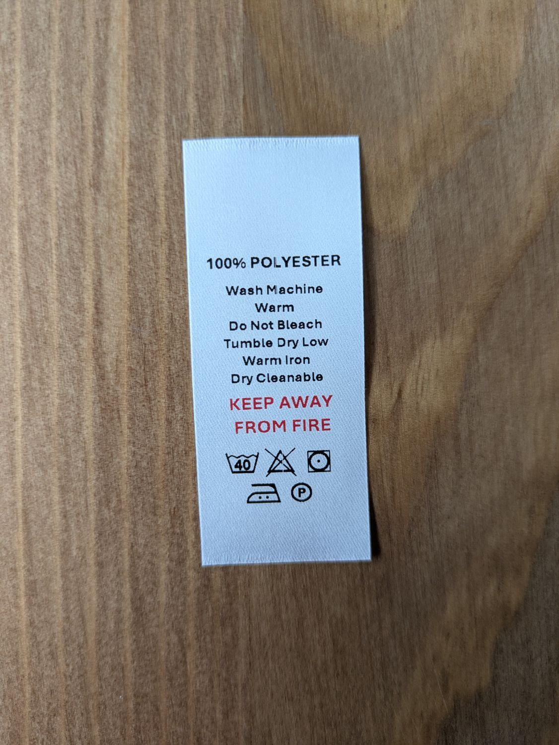 100% Polyester Labels – Printed Garment &amp; Care Tags