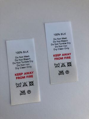 100% Silk Labels – Printed Fabric &amp; Care Tags