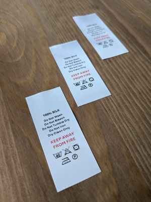 100% Silk Labels – Fabric Content & Care Tags for Garments