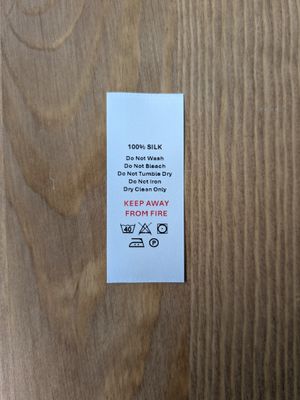 100% Silk Labels – Printed Fabric & Care Tags 100% Silk Labels – Printed Fabric & Care Tags