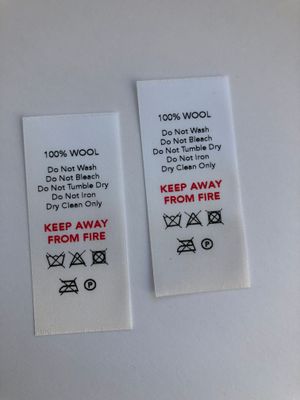 100% Wool Labels – Printed Fabric &amp; Care Tags