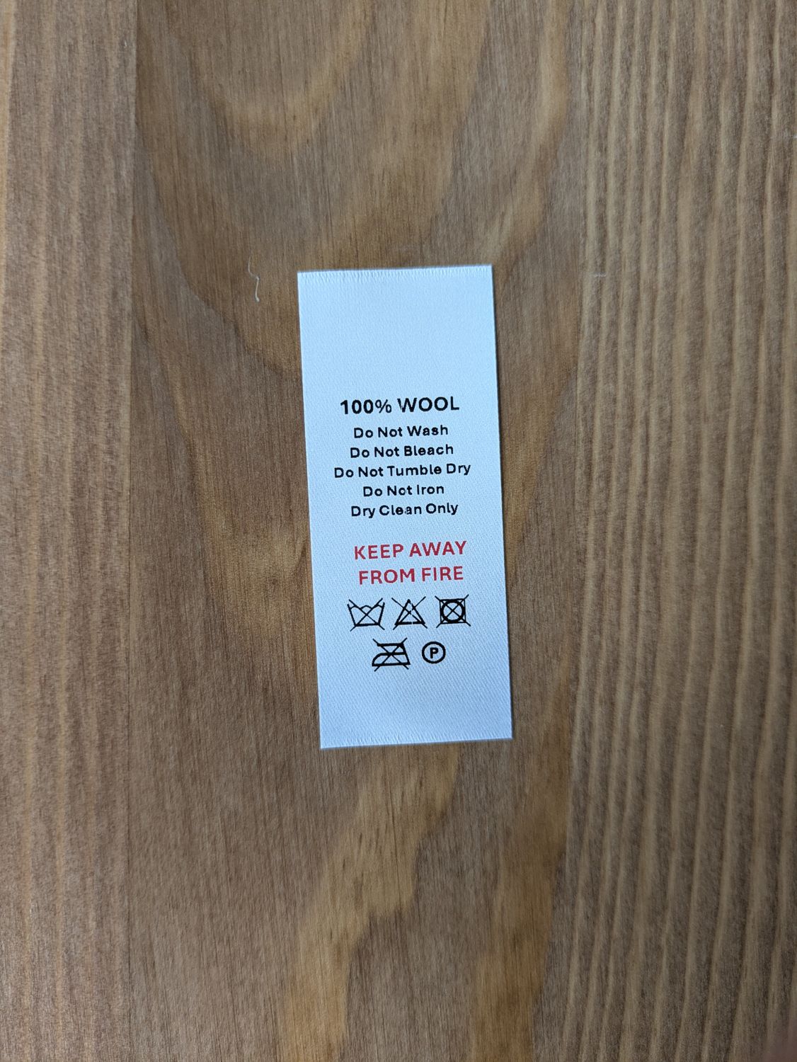100% Wool Labels – Fabric Content &amp; Care Tags for Garments