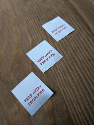 Keep Away From Fire labels, 