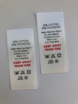 50% Cotton / 50% Polyester Labels – Printed Garment Tags