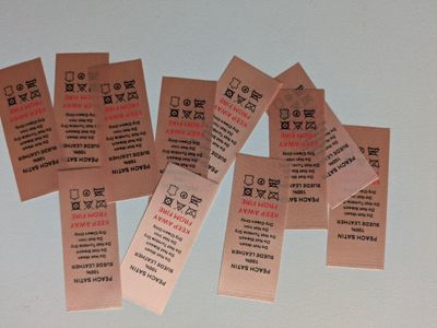 Peach Soft Satin Printed Labels