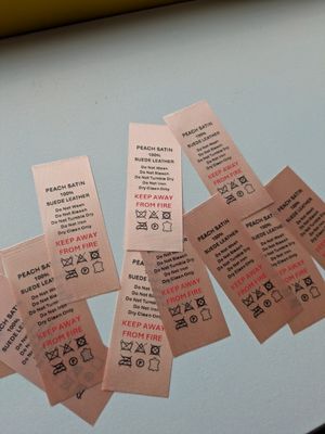 Peach Soft Satin Printed Labels