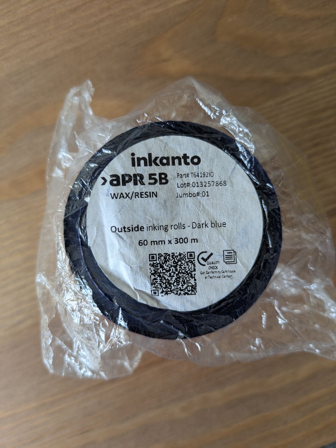 60mm X 300 Meter APR5B DARK BLUE Printer Ribbon