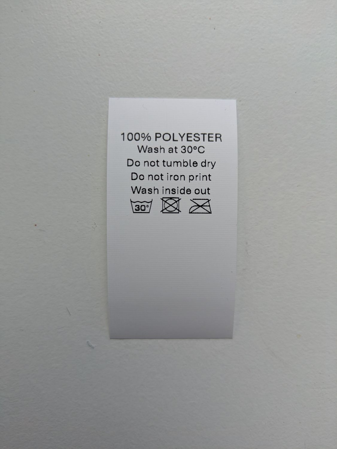 nylon coated taffeta wash care labels