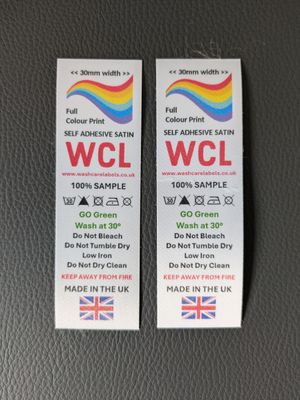 Full colour printed self adhesive satin labels