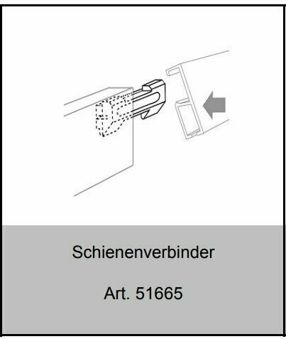 Set, Schienenverbinder für Nielsen Galerieschienen.