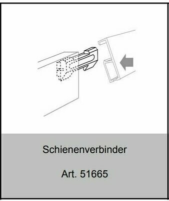 Set, Schienenverbinder für Nielsen Galerieschienen.