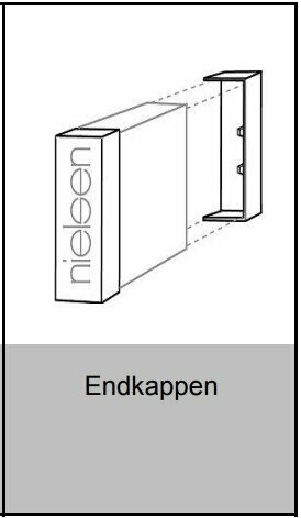 Set, Endkappen weiß für Galerieschiene "Profi"