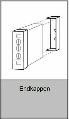 Set, Endkappen weiß für Galerieschiene "Economy"