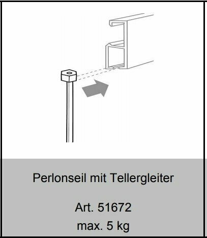 Set, Perlonseile mit Tellergleitern, 2 m lang