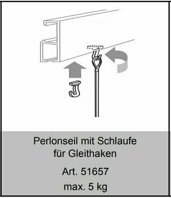 Set, Stahlseile weiß beschichet mit Schlaufe und Gleithaken, extrastark, 2 m lang