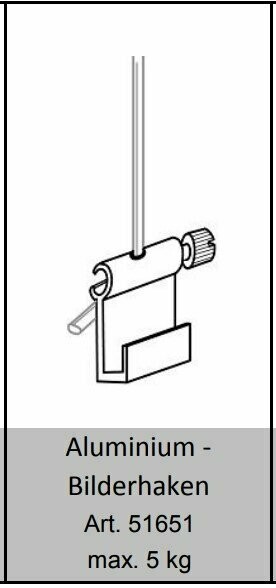Set, Aluminium Bilderhaken