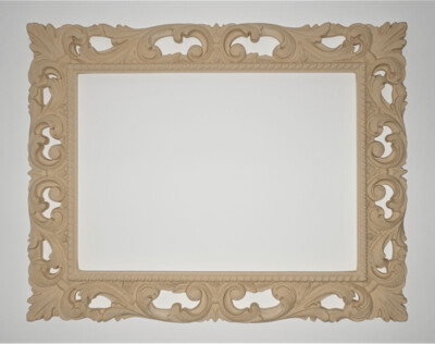 Bilderrahmen zum selber gestalten, unbehandelt, verziert. Passend für Bildgröße bis 50 x 70 cm