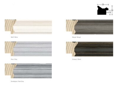 Klassischer Holzrahmen, 25 mm breit, fünf Farben zur Auswahl!
Für Sie auf Maß zugeschnitten!
