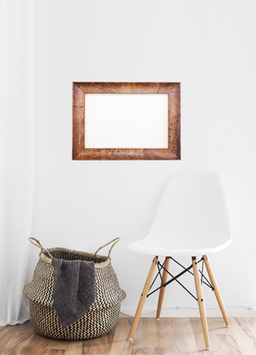 Bilderrahmen, Wurzelholz furniert. Passend für Bildgröße bis 30 x 45 cm