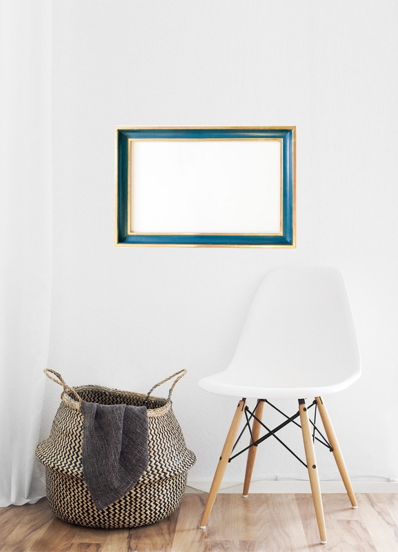 Bilderrahmen, teilvergoldet. Passend für Bildgröße bis 35  x 55,5 cm