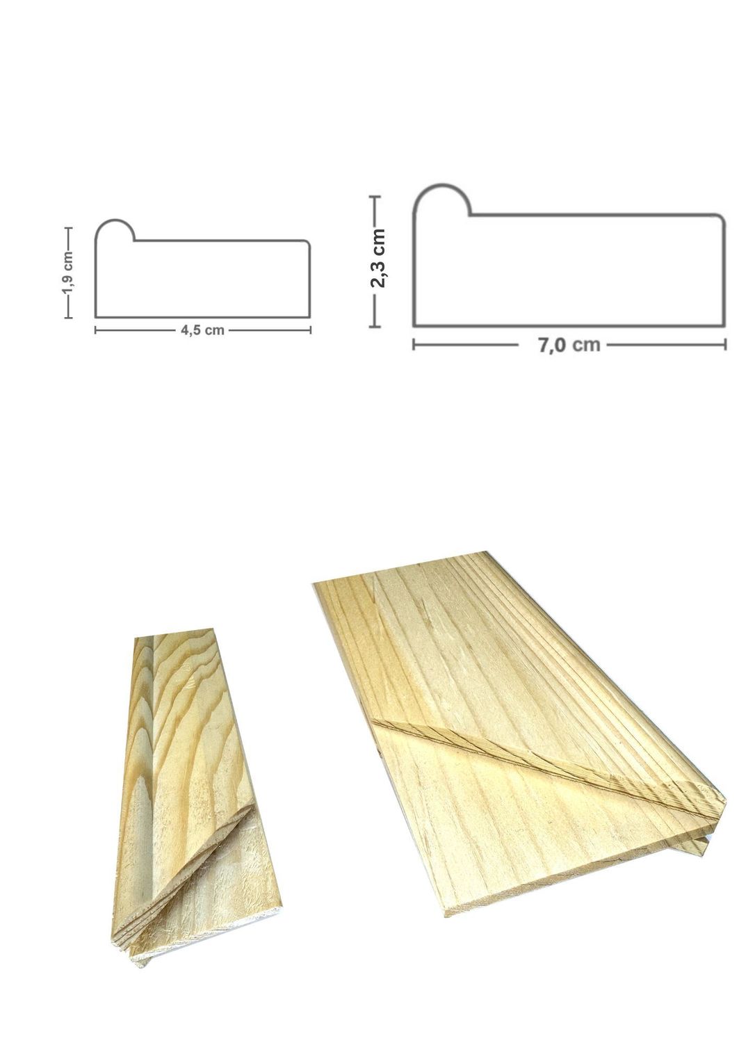 Wedge frame strips in desired format for self-assembly. Two different moulding models to choose from. Top quality!