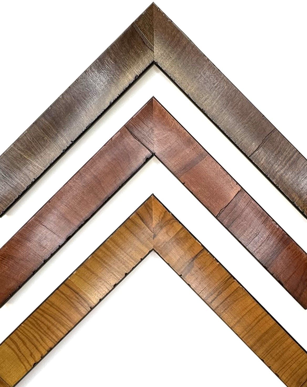 Picture frames, veneered with noble olive wood, for lovers of fine wood surfaces. Three bright colors to choose from. The strip is 30 mm wide. Tailored to measure.