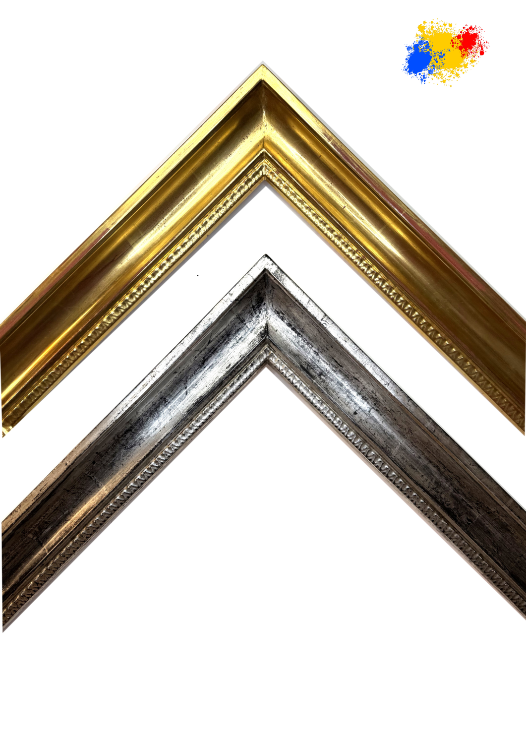 Classic hollow bar with decoration , completely gilded in own workshop. Classical profile, 42 mm wide, two variants to choose from.  Tailored to measure.