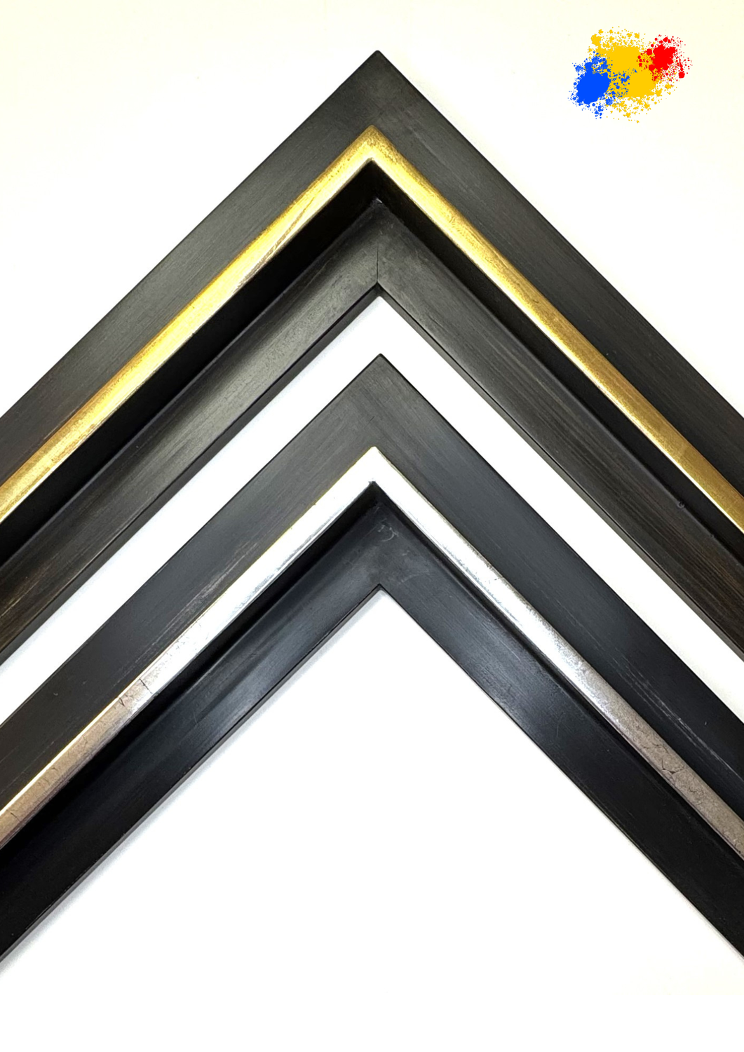 Slide seat frame/ART-BOX, suitable for stretcher frames (2cm strong) but also aluminium dibond, acrylic and wooden panels. Completely hand-golden in own workshop. Two colorful variants to choose from.
